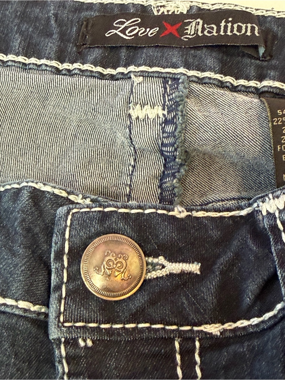 Love Nation Dark Blue Jeans with Gold & Silver Embellishment - Picture 5 of 8